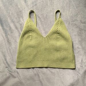 Green crochet crop top